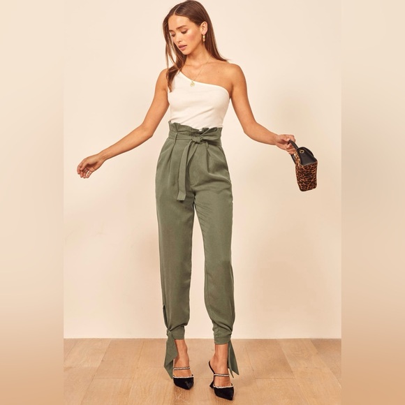 Reformation Pants - Reformation Avalon Paperbag Pants